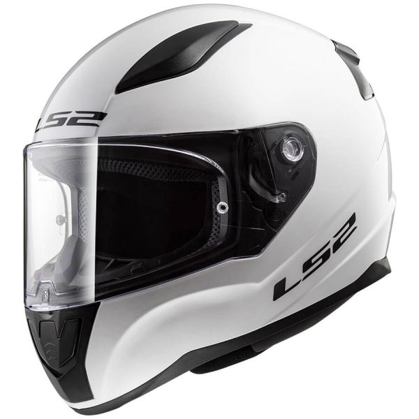 Kids Full Face Helmets LS2 Full-Face Youth Helmet Ff353J Rapid Mini Single Mono Gloss White