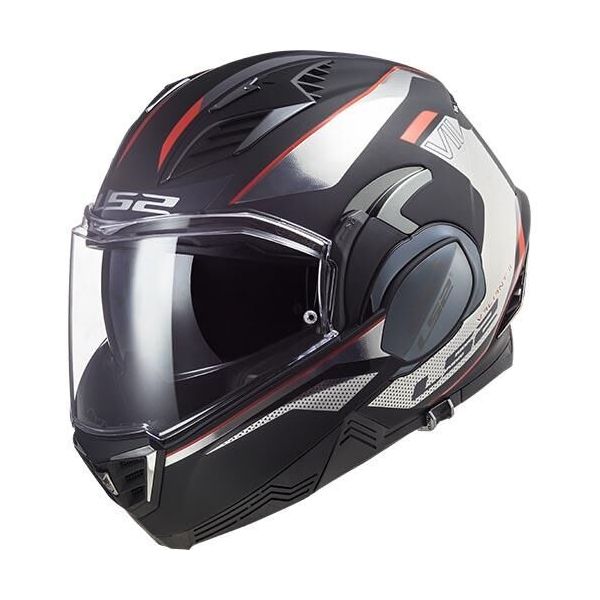  LS2 Flip-Up Motorcycle Helmet FF900 Valiant Ii Hub Gloss Black Chrome
