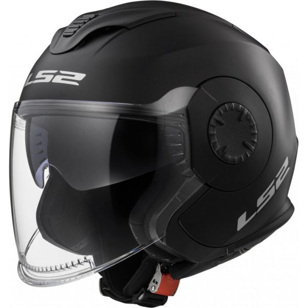 Jet helmets LS2 Jet Motorcycle Helmet  OF570 Verso Single Mono Matt Black