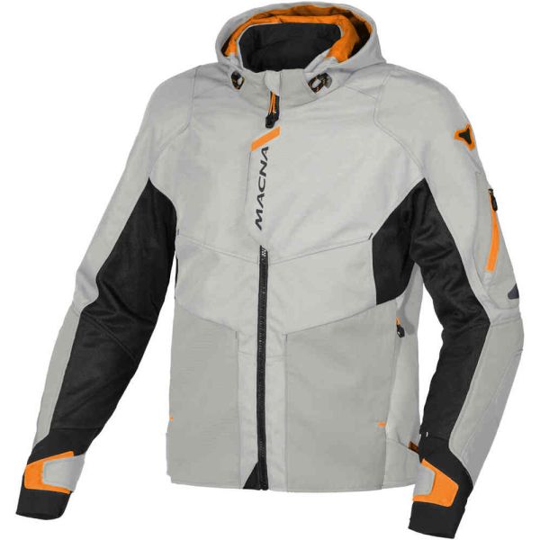 Textile jackets Macna Textile Moto Jacket Beacon WP Light Grey/Orange