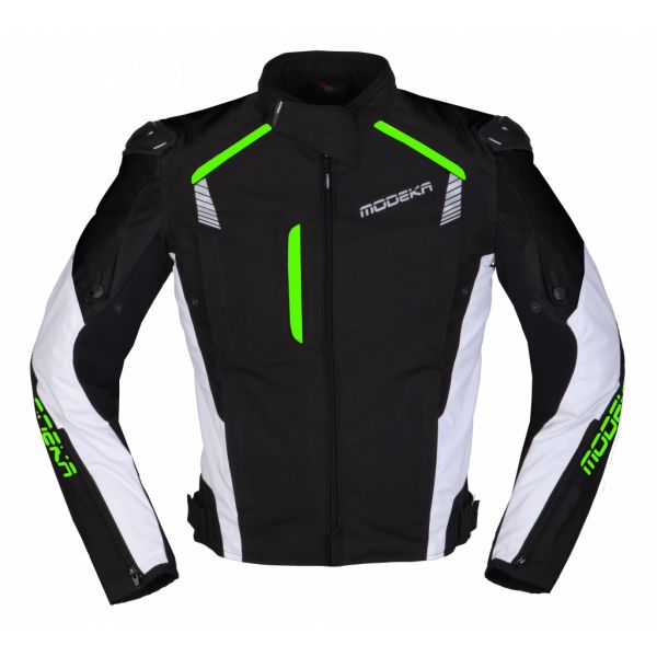 Modeka Textile Moto Jacket  Lineos Black/White/Green