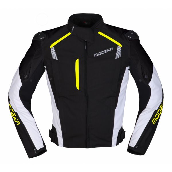  Modeka Textile Moto Jacket  Lineos Black/White/Yellow