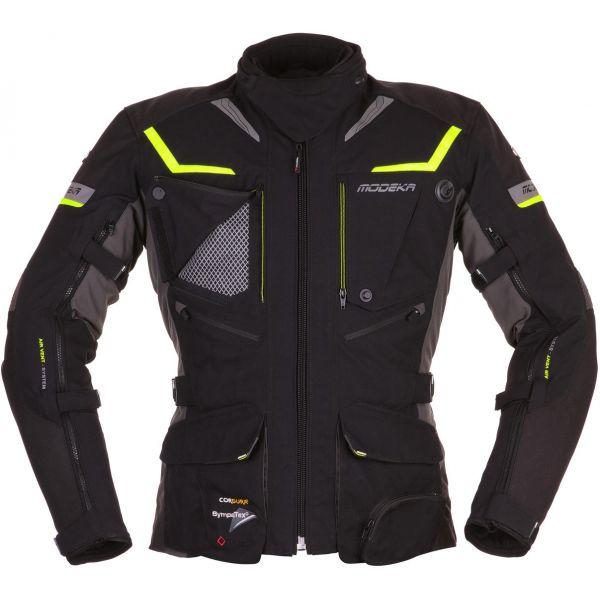 Textile jackets Modeka Panamericana Textile Waterproof Black/Yellow Jacket