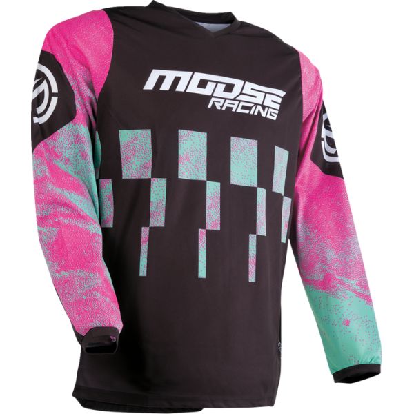  Moose Racing Tricou Moto Enduro/MX Qualifier Black/Pink 24
