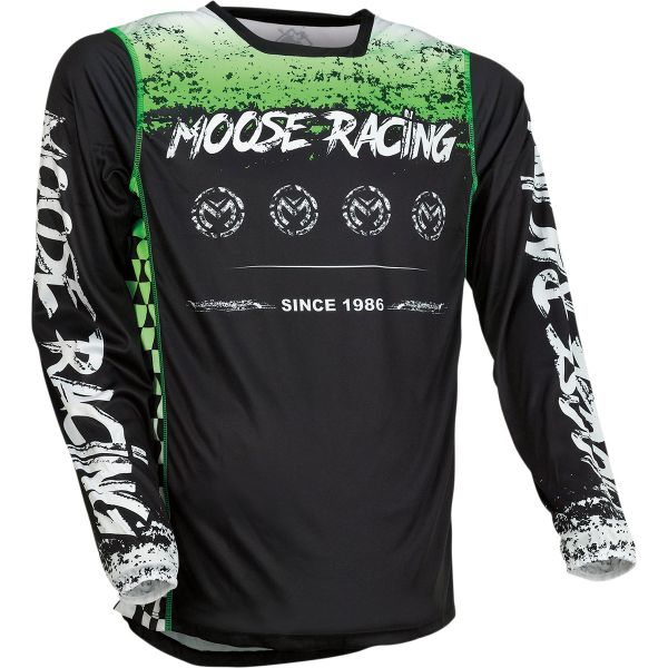  Moose Racing Tricou Moto MX M1 Black/Green