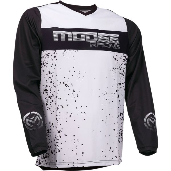 Jerseys MX-Enduro Moose Racing Moto MX Jersey Qualifier Black/White