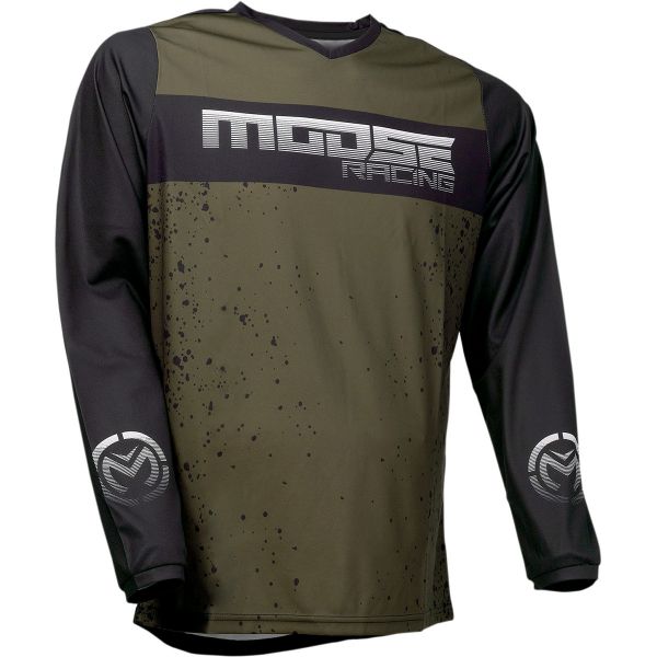 Jerseys MX-Enduro Moose Racing Moto MX Jersey Qualifier Olive/Black