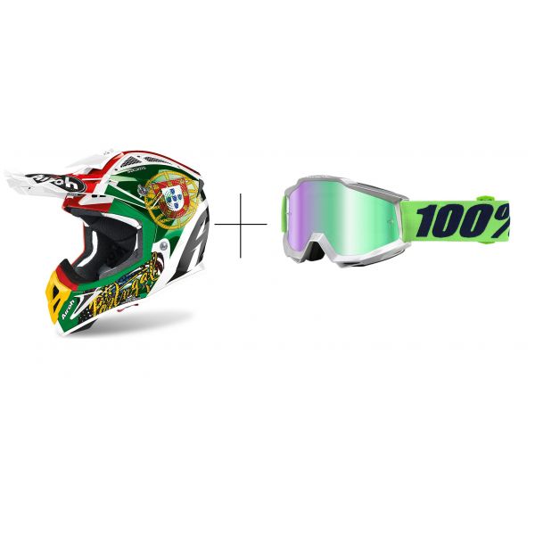 Helmets MX-Enduro Moto24 Aviator 2.3 Six Days Portugal 2020 + GRATIS Ochelari 100% Accuri