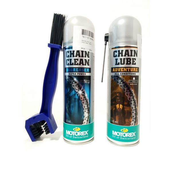 Chain lubes Moto24 Essentials Kit Chain Cleaning+Lube Motorex Adventure