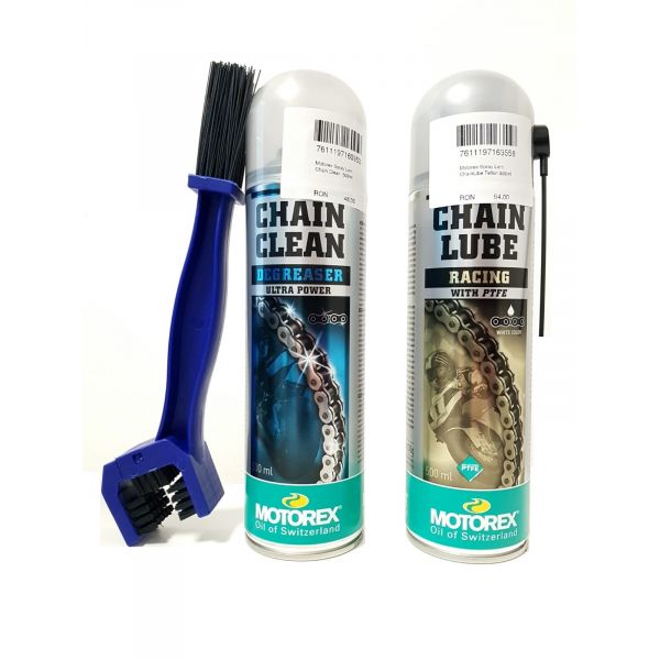 Chain lubes Moto24 Essentials Kit Chain Cleaning+Lube Motorex Racing PTFE