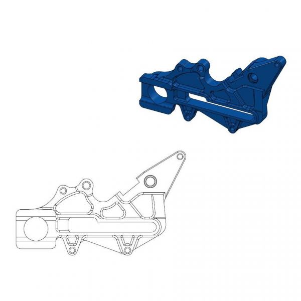 Brake Upgrade Kit Motomaster Brake Caliper Relocation Bracket 220mm Blue - 211062