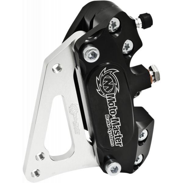  Motomaster Brake Caliper Kit 4 Piston Caliper + Adaptor Supermoto Racing Black - 210024