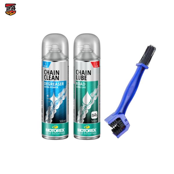Spray de lant Moto24 Essentials Kit Curatare+Ungere Lant Motorex Road