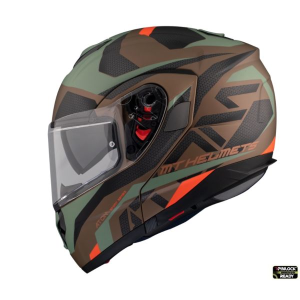 Casti Moto Flip-up (Modulabile) MT Helmets Casca Flip-Up Atom SV Skill A9 Maro Gold