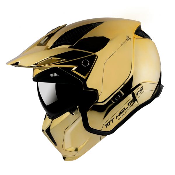  MT Helmets Casca Moto ATV Streetfighter SV A9 Chrome Gold Glossy  2021