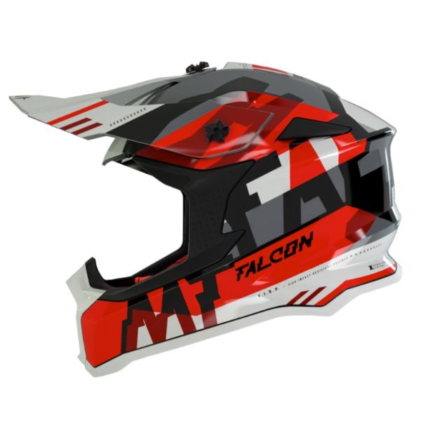  MT Helmets Casca Moto Enduro Falcon Arya A5 Rosu Lucios
