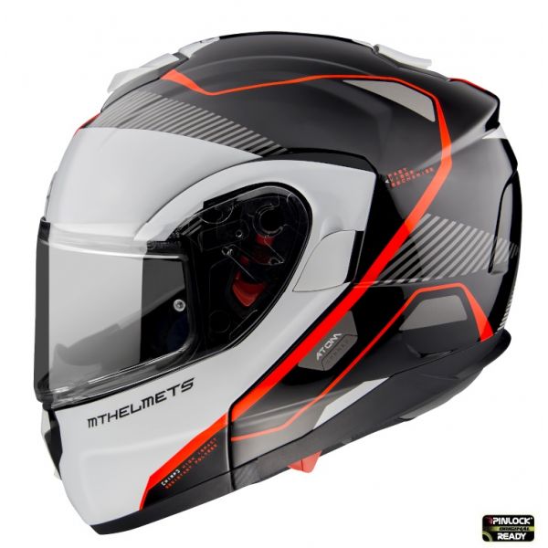  MT Helmets Casca Moto Flip-Up Atom SV Open B5 Black/White/Red
