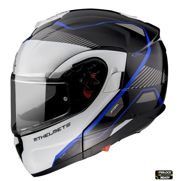 Flip up helmets MT Helmets Flip-Up Moto Helmet Atom SV Open B7 Black/White/Blue