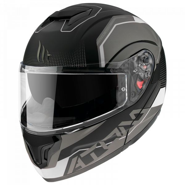  MT Helmets Flip-Up Moto Helmet Atom SV Quark A0 Gloss Matt Pearl White