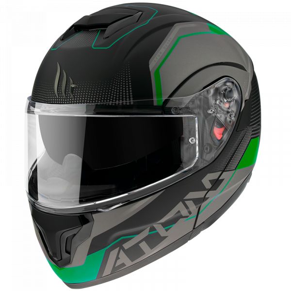  MT Helmets Casca Moto Flip-Up Atom SV Quark A6 Matt Fluor Green
