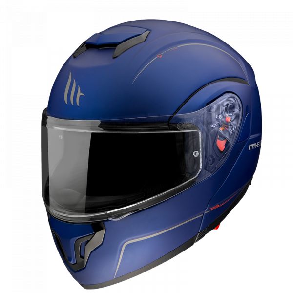  MT Helmets Casca Moto Flip-Up Atom SV Solid A7 Matt Blue