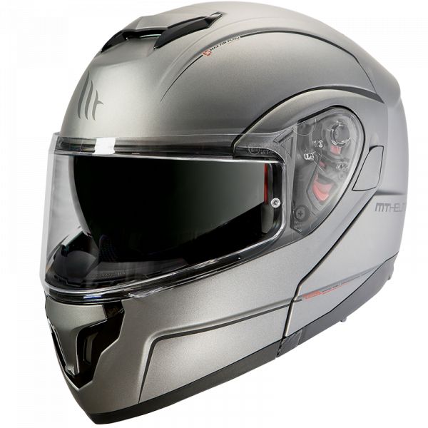  MT Helmets Flip-Up Moto Helmet Atom SV Solid Matt Titanium