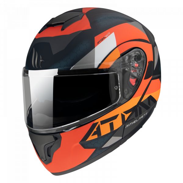  MT Helmets Flip-Up Moto Helmet Atom SV W17 A4 Matt Orange