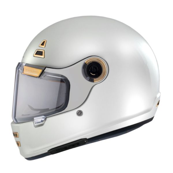  MT Helmets Casca Moto Flip-Up Jarama A0 Retro Cafe Racer White Glossy 2023