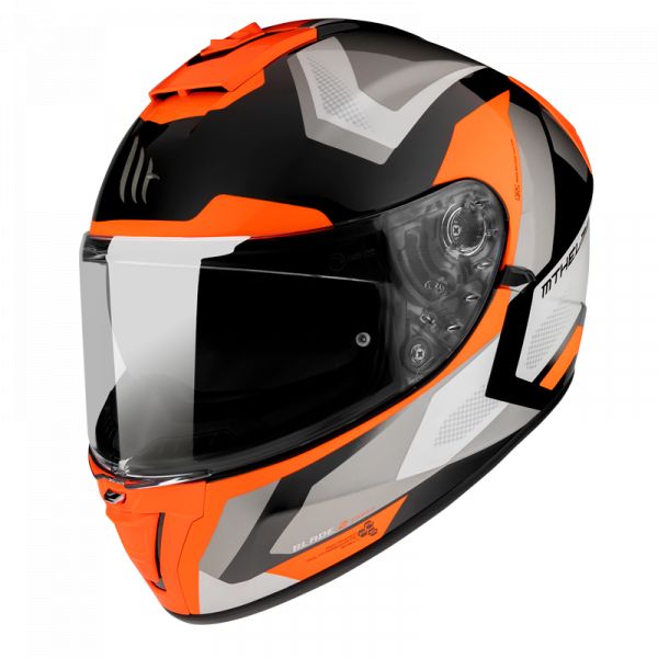  MT Helmets Casca Moto Full-Face Blade 2 SV Finishline D4 Gloss Pearl Fluor Orange