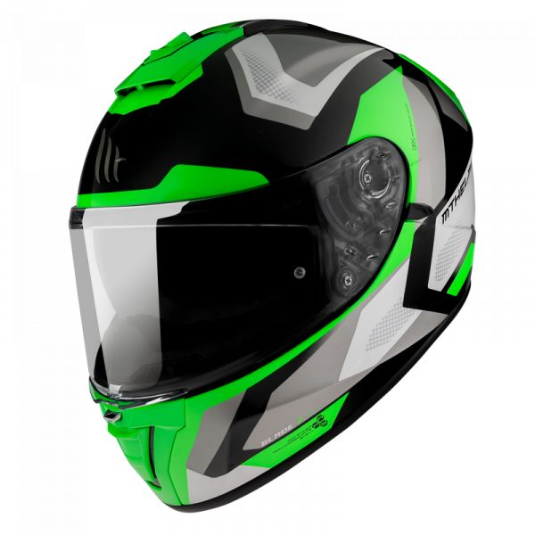  MT Helmets Casca Moto Full-Face Blade 2 SV Finishline D6 Gloss Pearl Fluo Green