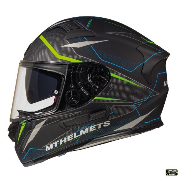  MT Helmets Full-Face Moto Helmet KRE SV Interpid C1 Black/Yellow Fluo