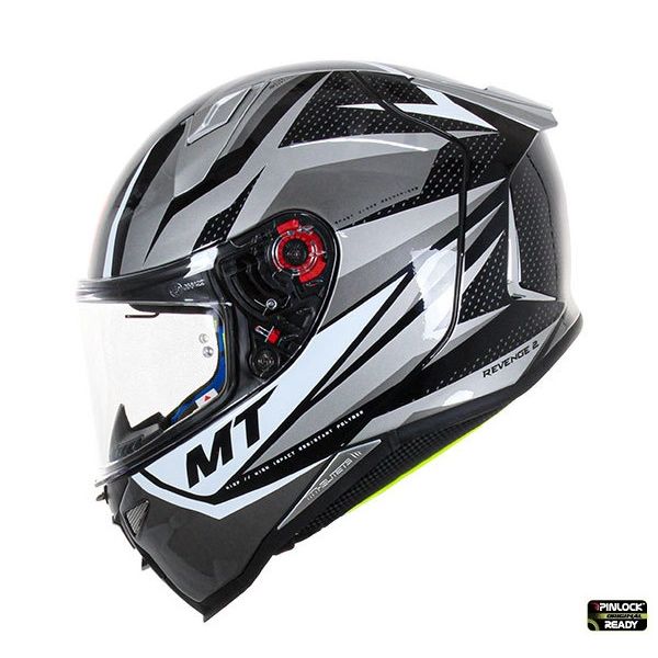  MT Helmets Casca Moto Full-Face Revenge 2 Kley B0 Alb/Gri Lucios