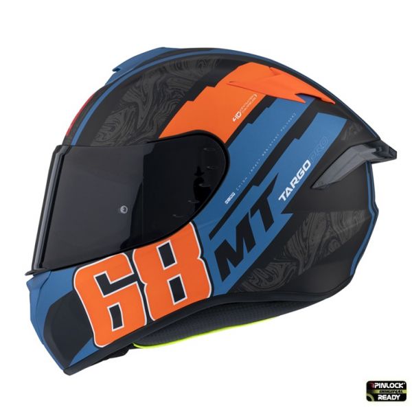  MT Helmets Full-Face Moto Helmet Targo Pro Welcome D4 Orange/Fluor Matt