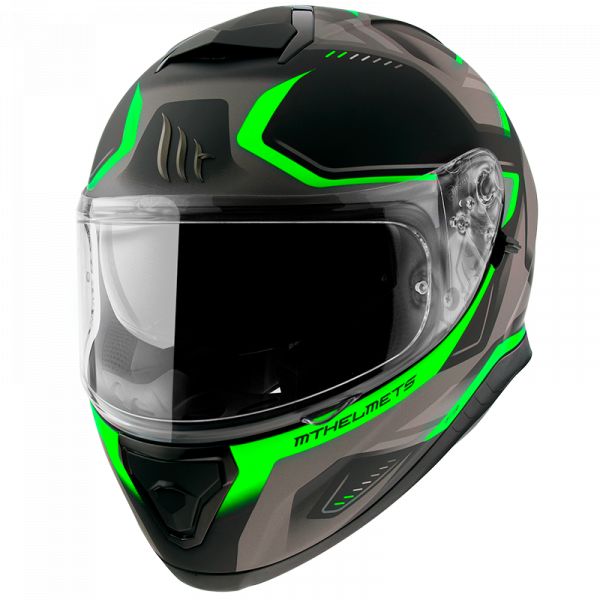 Casti Moto Integrale MT Helmets Casca Moto Full-Face Thunder 3 SV Turbine Turbine C6 Matt Fluor Green