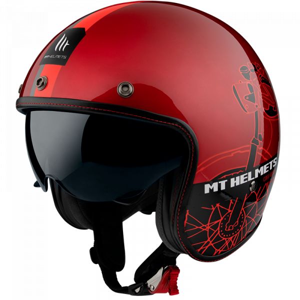  MT Helmets Casca Moto Jet Caf? Racer B5 Gloss Red