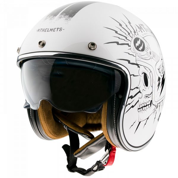 Jet helmets MT Helmets Jet Moto Helmet Diler B0 Gloss Pearl White