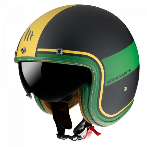  MT Helmets Casca Moto Jet Le Mans 2 SV Tant C5 Black/Green Matt