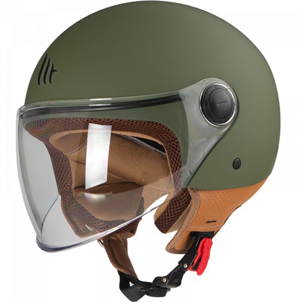 Casti Moto Jet (Open Face) MT Helmets Casca Moto Jet Street Solid A6 Matt Green