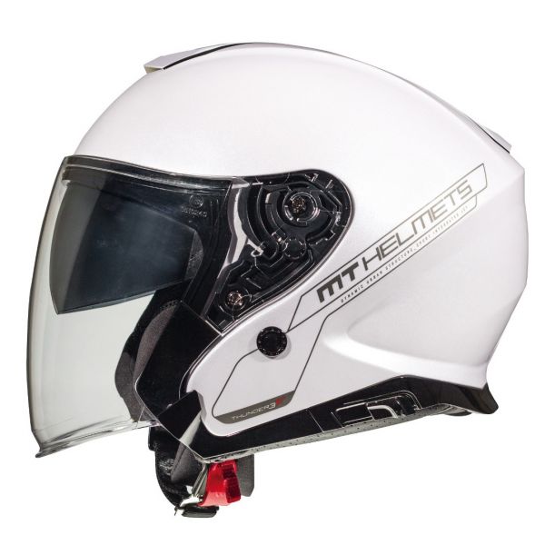Jet helmets MT Helmets Jet Moto Helmet Thunder III SV A0 White