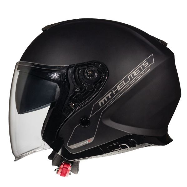 Jet helmets MT Helmets Jet Moto Helmet Thunder III SV Jet Bow A1 Black Matt