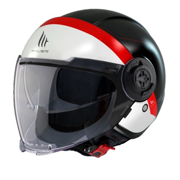  MT Helmets Casca Moto Jet Viale SV 68 Unit A5 Black/Red/White