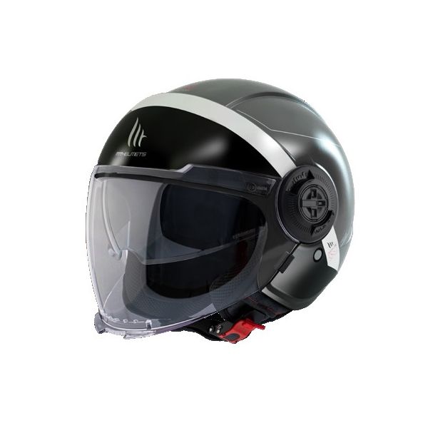 Jet helmets MT Helmets Casca Moto Jet Viale SV 68 Unit A5 Black/Red/White