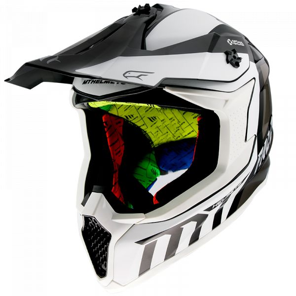 Helmets MX-Enduro MT Helmets Moto MX Falcon Warrior B0 Gloss Pearl White Helmet 2021