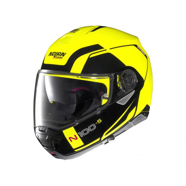 Flip up helmets Nolan Flip-Up N 100-5 Consistency N-Com Led Yellow Helmet