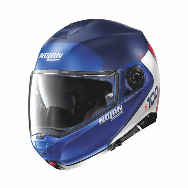 Flip up helmets Nolan Flip-Up N 100-5 Plus Distinctive N-Com Imperial Blue Helmet