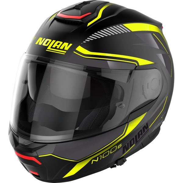 Flip up helmets Nolan Flip-Up Moto Helmet N100-6 Surveyor N-Com Flat Black Yellow/White/Anthracite 24