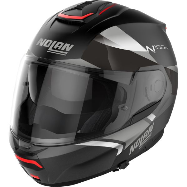 Flip up helmets Nolan Flip-Up Moto Helmet N100-6 Paloma N-Com Flat Black Silver/Flat Lava Grey 24