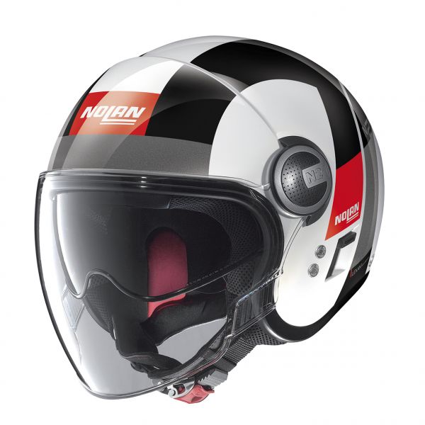  Nolan Mini-Jet N 21 Visor Spheroid Metal White Helmet