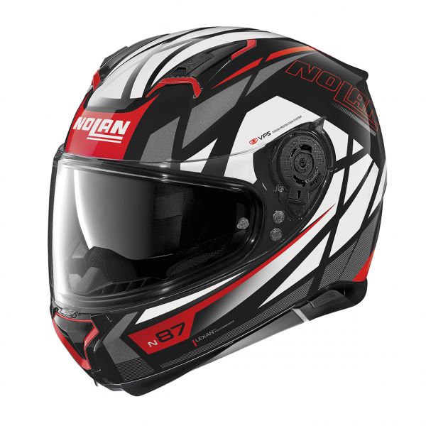 Full face helmets Nolan Full-Face N 87 Originality N-Com 065 Red/Glossy Black Helmet