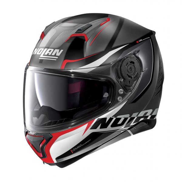 Full face helmets Nolan Full-Face N 87 Miles N-Com 087 Flat Lava Grey/Red Helmet